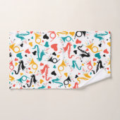 音楽カラフル楽器ノート&ハートパターン バスタオルセット (ハンドタオル)