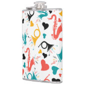 音楽カラフル楽器ノート&ハートパターン フラスク (左)