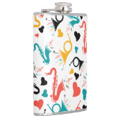 音楽カラフル楽器ノート&ハートパターン フラスク (右)