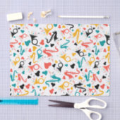 音楽カラフル楽器ノート&ハートパターン 薄葉紙 (クラフト)