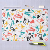 音楽カラフル楽器ノート&ハートパターン 薄葉紙 (クラフト)