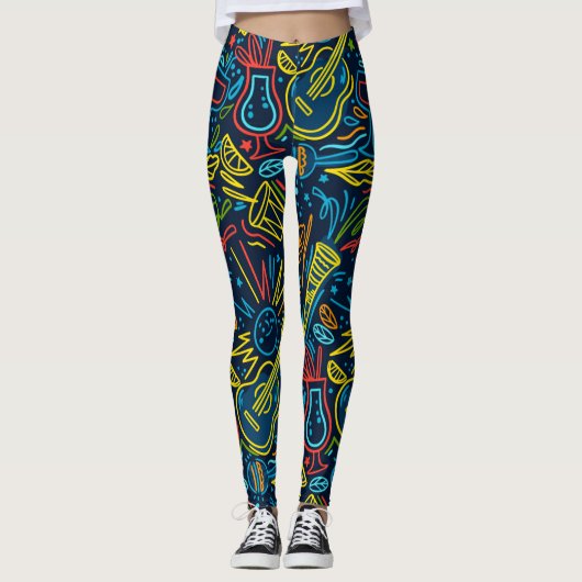 音楽カラフル楽器音楽愛好家 レギンス (正面)