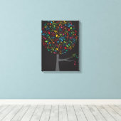 音楽カラフル音曲歌のツポップ・アートのリー キャンバスプリント (インサイチュ (ウッドフロア))