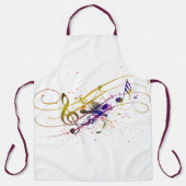 音楽カラフル（ばちゃばちゃ）跳ねる エプロン (正面)