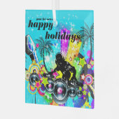 音楽カラフルDJ ガラスオーナメント (正面左)