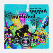 音楽カラフルDJ ガラスオーナメント (裏面)