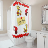 音楽キリン白い子供のショーカーテン シャワーカーテン (インサイチュ)