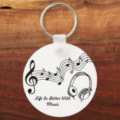 音楽キーチェーンの方が生活が良い キーホルダー (正面)