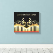 音楽キーボード キャンバスプリント (インサイチュ (ウッドフロア))