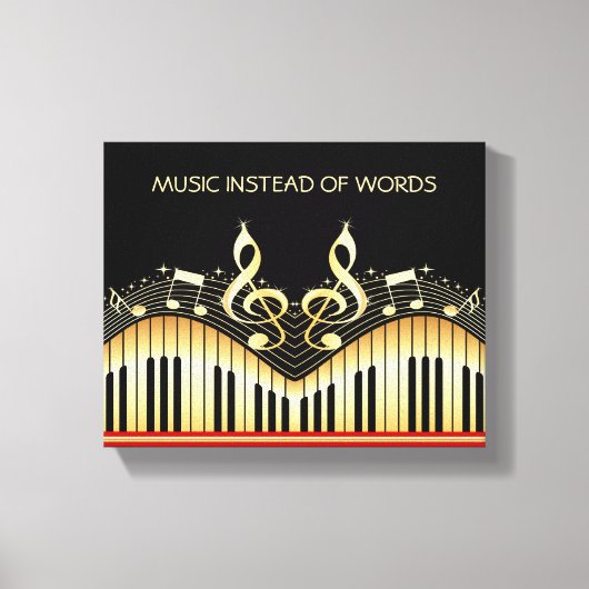 音楽キーボード キャンバスプリント (正面)