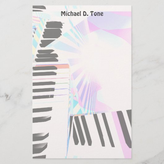 音楽キーボード 便箋 (正面)