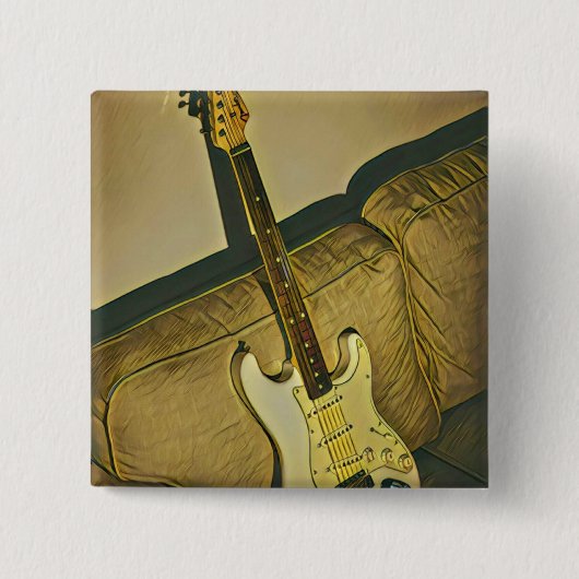 音楽ギタリストの先生のためのギフト 缶バッジ (正面)