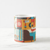 音楽ギターピアノカラフル コーヒーマグカップ (中央)