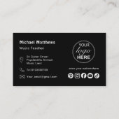 音楽ギター先生ロゴとソーシャルメディアカスタム 名刺 (裏面)