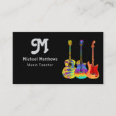 音楽ギター先生ロゴとソーシャルメディアカスタム 名刺 (正面)