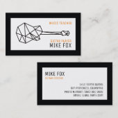 音楽ギター先生、プロフェッショナル白黒 名刺 (正面/裏面)