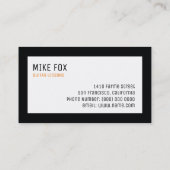 音楽ギター先生、プロフェッショナル白黒 名刺 (裏面)