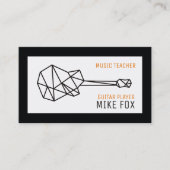 音楽ギター先生、プロフェッショナル白黒 名刺 (正面)