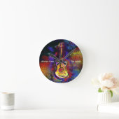 音楽ギター楽器 ラウンド壁時計 (ホーム)