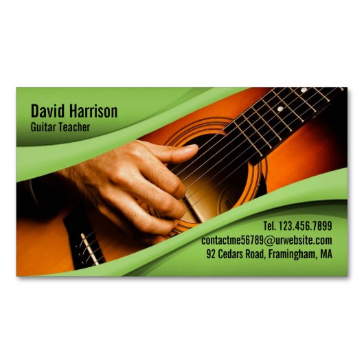 音楽ギター マグネット名刺 (正面)
