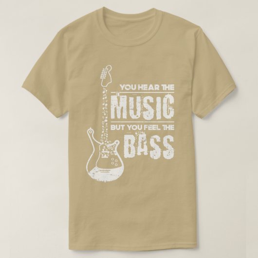 音楽ギフトベース引用文ロックミュージックバスギター Tシャツ (デザイン正面)