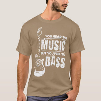 音楽ギフトベース引用文ロックミュージックバスギター Tシャツ