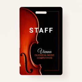音楽クラシカルコンペティションスタッフすべてのアクセスバッジ バッジ