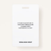 音楽クラシカルコンペティションスタッフすべてのアクセスバッジ バッジ (裏面)