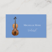 音楽クラシカルシンプルバイオリン淡い青 名刺 (正面)