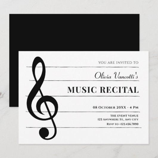 音楽クラシカルノート 招待状 (正面/裏面)