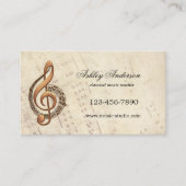 音楽クラシカル先生アポイントメント名刺 予約カード (正面)