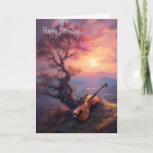 音楽クラシカル愛好家またはバイオリニスト盆栽誕生日 カード (正面)