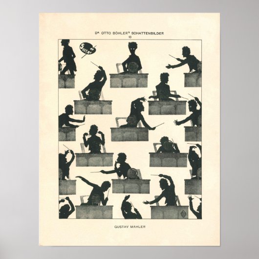 音楽クラシカル指揮者 – ヴィンテージ・マーラー ポスター (正面)