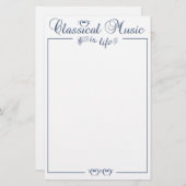 音楽クラシカル静止、カスタマイズ可能 便箋 (正面/裏面)