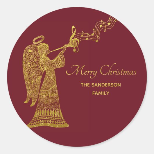 音楽クラシックとゴールデンエンジェル ラウンドシール (正面)