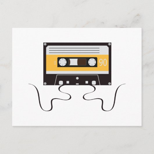 音楽クラシックカセットテープヴィンテージレトロ1980s インビテーションポストカード (正面)
