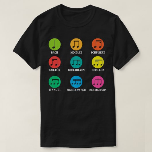 音楽クラシック音楽クラシカルノート Tシャツ (デザイン正面)