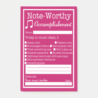 音楽クラスの学生の認識 ポストイット