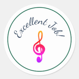 音楽クラスカラフルトレブルクレフ、 音符記号報酬 ラウンドシール