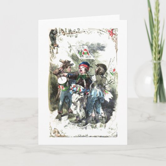 音楽クリスマスを作っている子供 シーズンカード (正面)