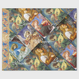 音楽クリスマスエンジェル、喜び平和の愛 ラッピングペーパー