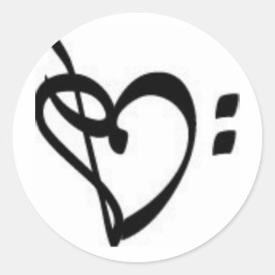 音楽クレフハートステッカー ラウンドシール