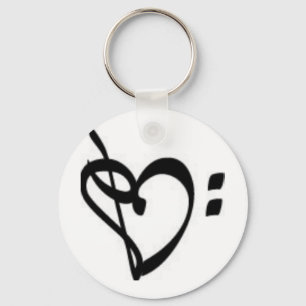 音楽クレフ、音符記号のハートKeychain キーホルダー