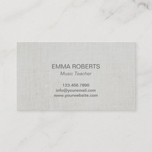 音楽クレフ、音符記号の金ゴールドの円の上品なリネンミュージカル 名刺 (裏面)