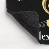 音楽クレフ、 音符記号エレガント金ゴールド黒パーソナライズされた マウスパッド (コーナー)