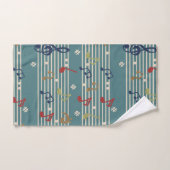 音楽クレフ、 音符記号ノートミュージカルサウンドの高音パターン バスタオルセット (ハンドタオル)