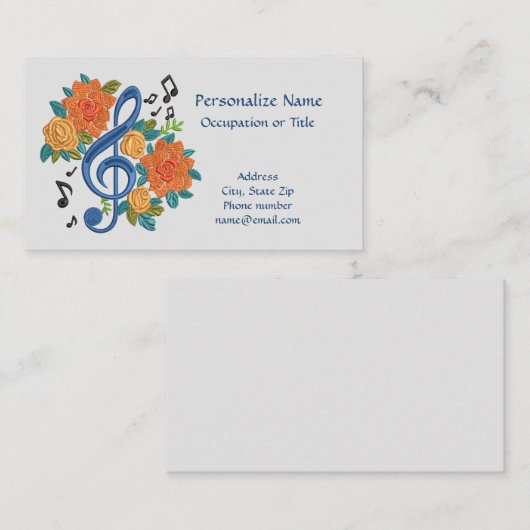 音楽クレフ、 音符記号ノートミュージカルソングダンスミュージシャン 名刺 (正面/裏面)