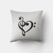 音楽クレフ、 音符記号ハート クッション (裏面)