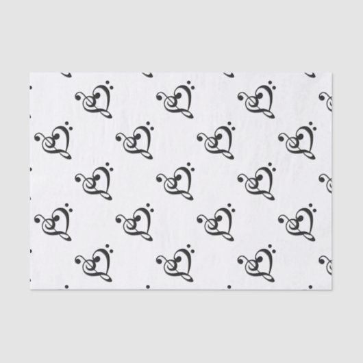 音楽クレフ、 音符記号ハート 薄葉紙 (正面)