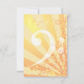 音楽クレフ、 音符記号バルミツワー小さな返信招待状 出欠カード (裏面)